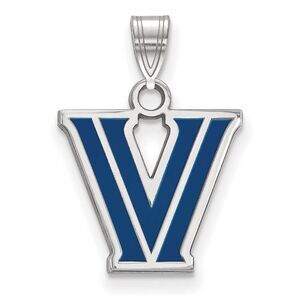 Sterling Silver Villanova U. Small Enamel Logo Pendant